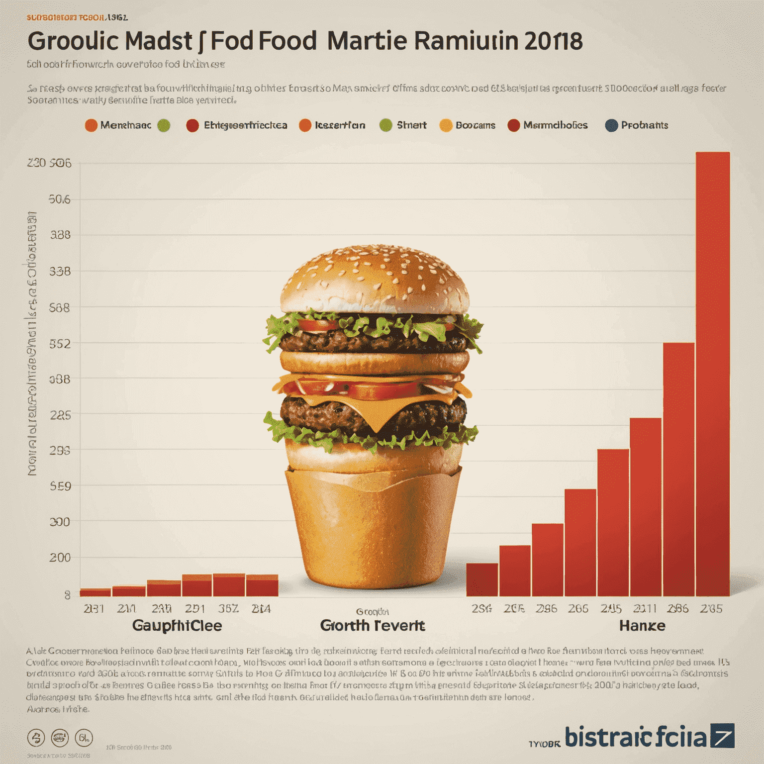 Un graphique montrant la croissance du marché de la restauration rapide en France sur les dernières années, avec des projections futures